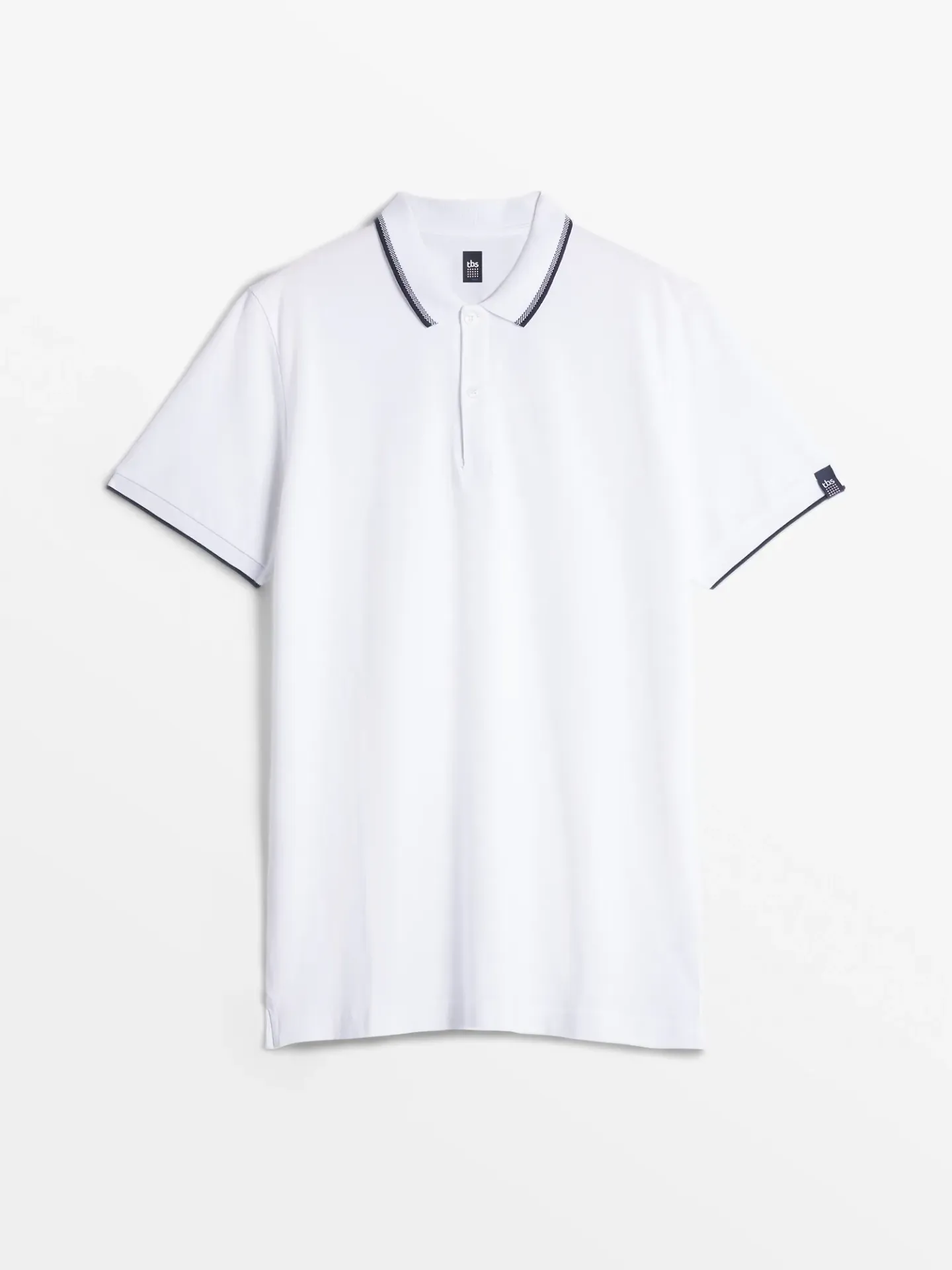 [25TB00033] PROEPOL-POLO MC LISERÉ HOMME (Blanc, S)