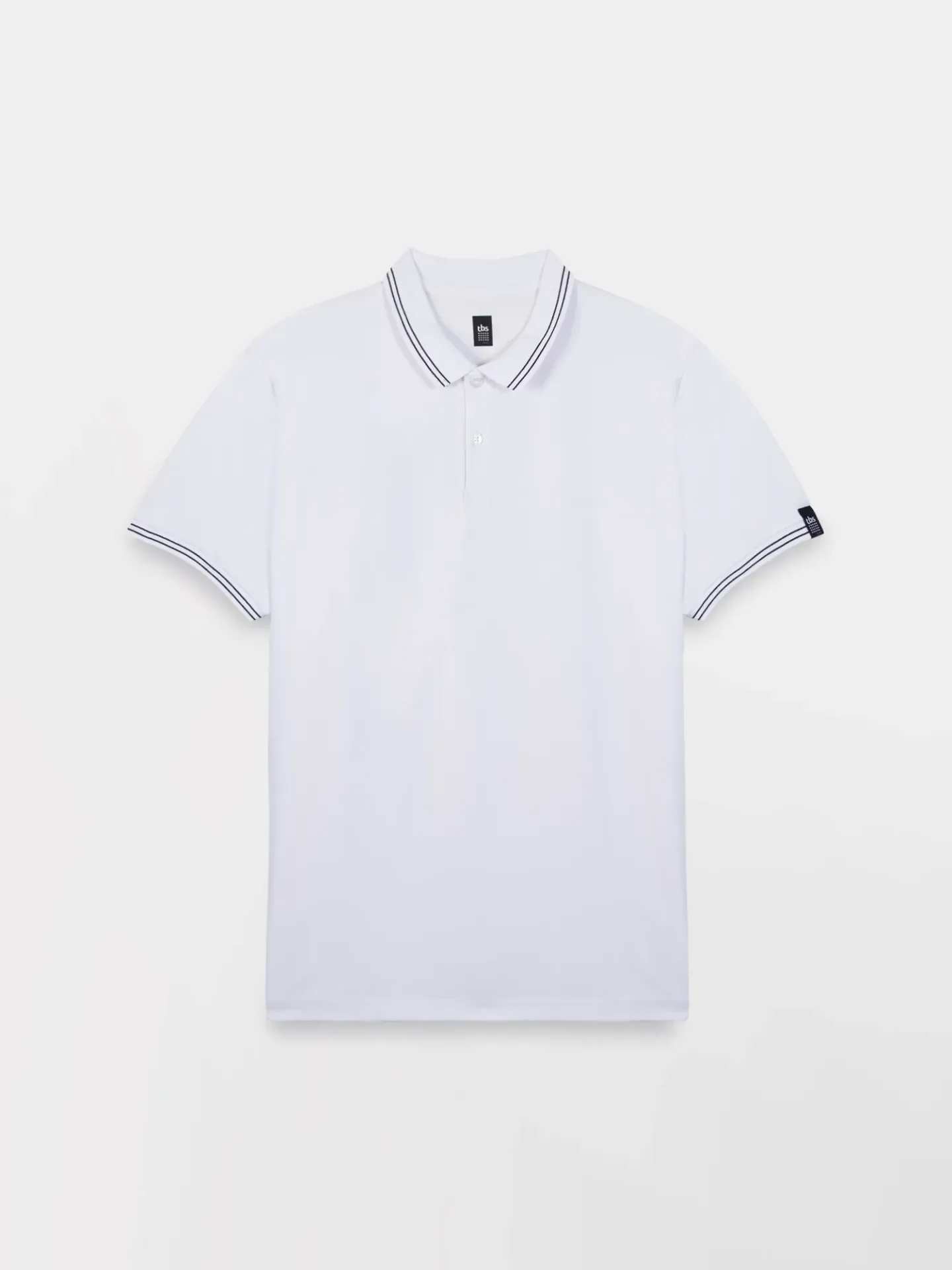 [25TB00034] PROETON-POLO MC LISERÉ HOMME (Blanc, S)