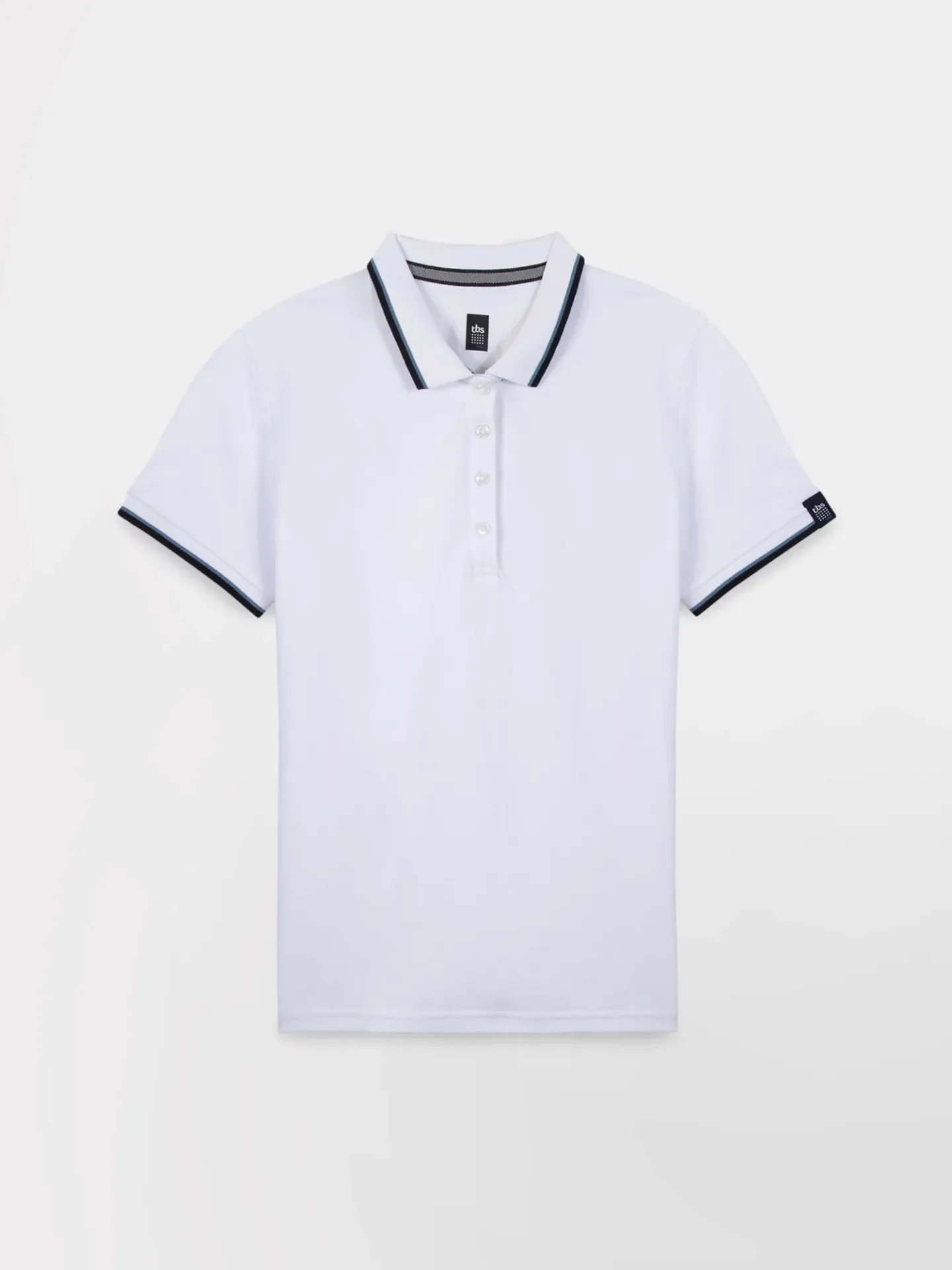 [25TB00020] PROAVYN-POLO MC LISERÉ FEMME (Blanc, 36)