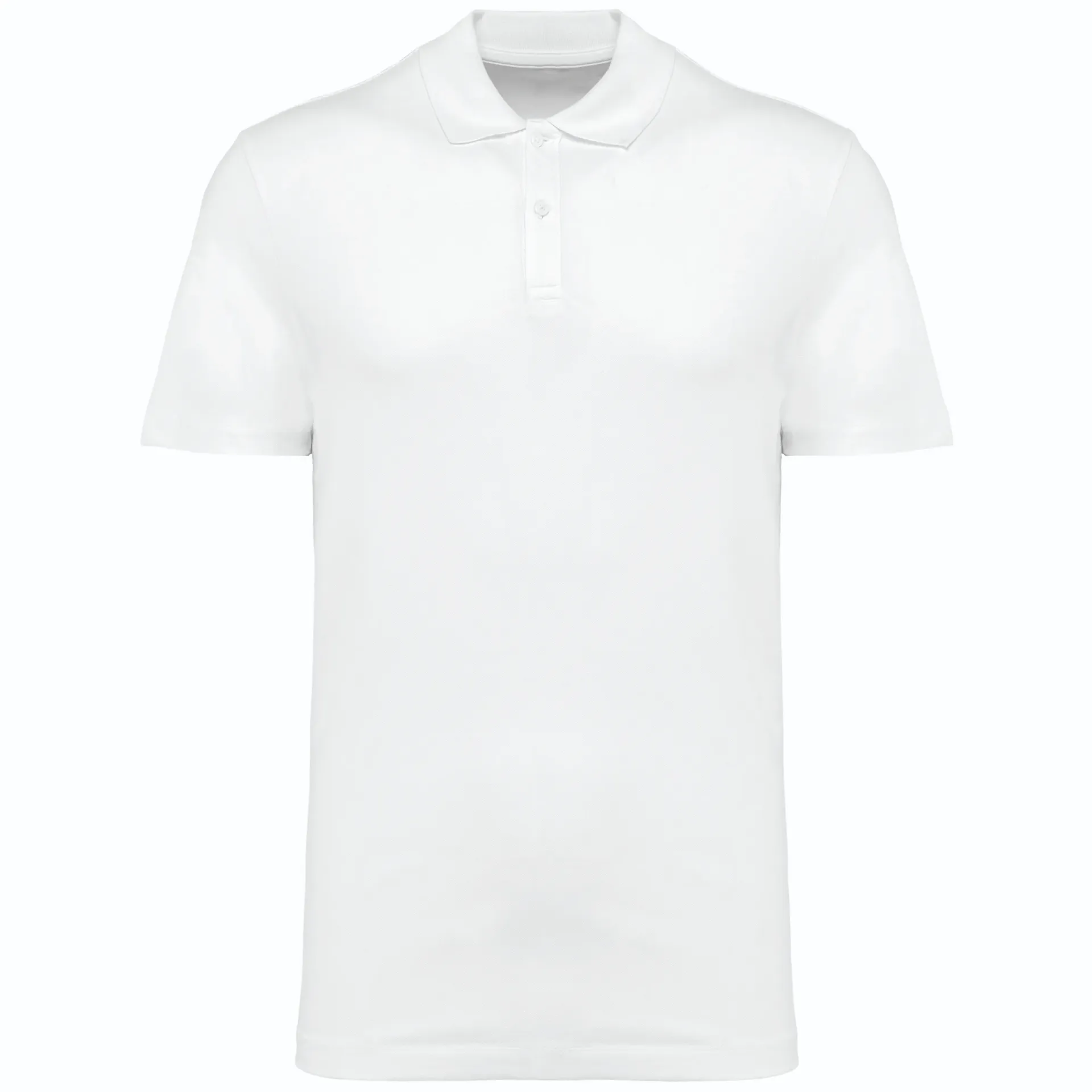 [26TOPK200] ICONE-POLO MC UNI 3 BOUTONS HOMME (Blanc, S)