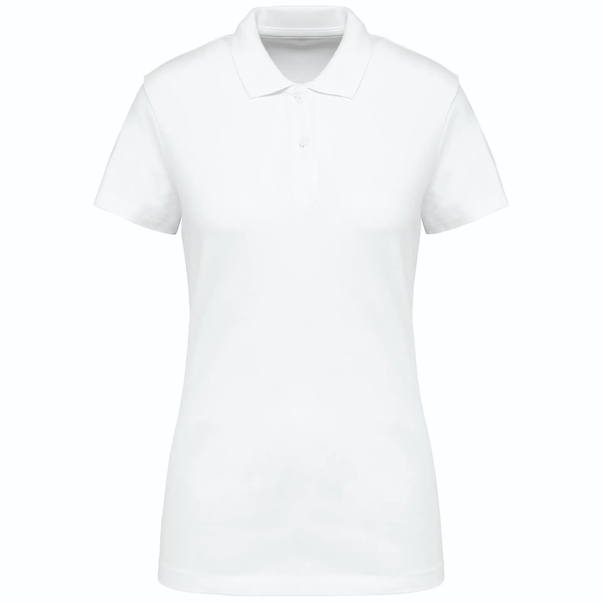[26TOPK201] JAZZ-POLO MC UNI 2 BOUTONS FEMME (Blanc, XS)