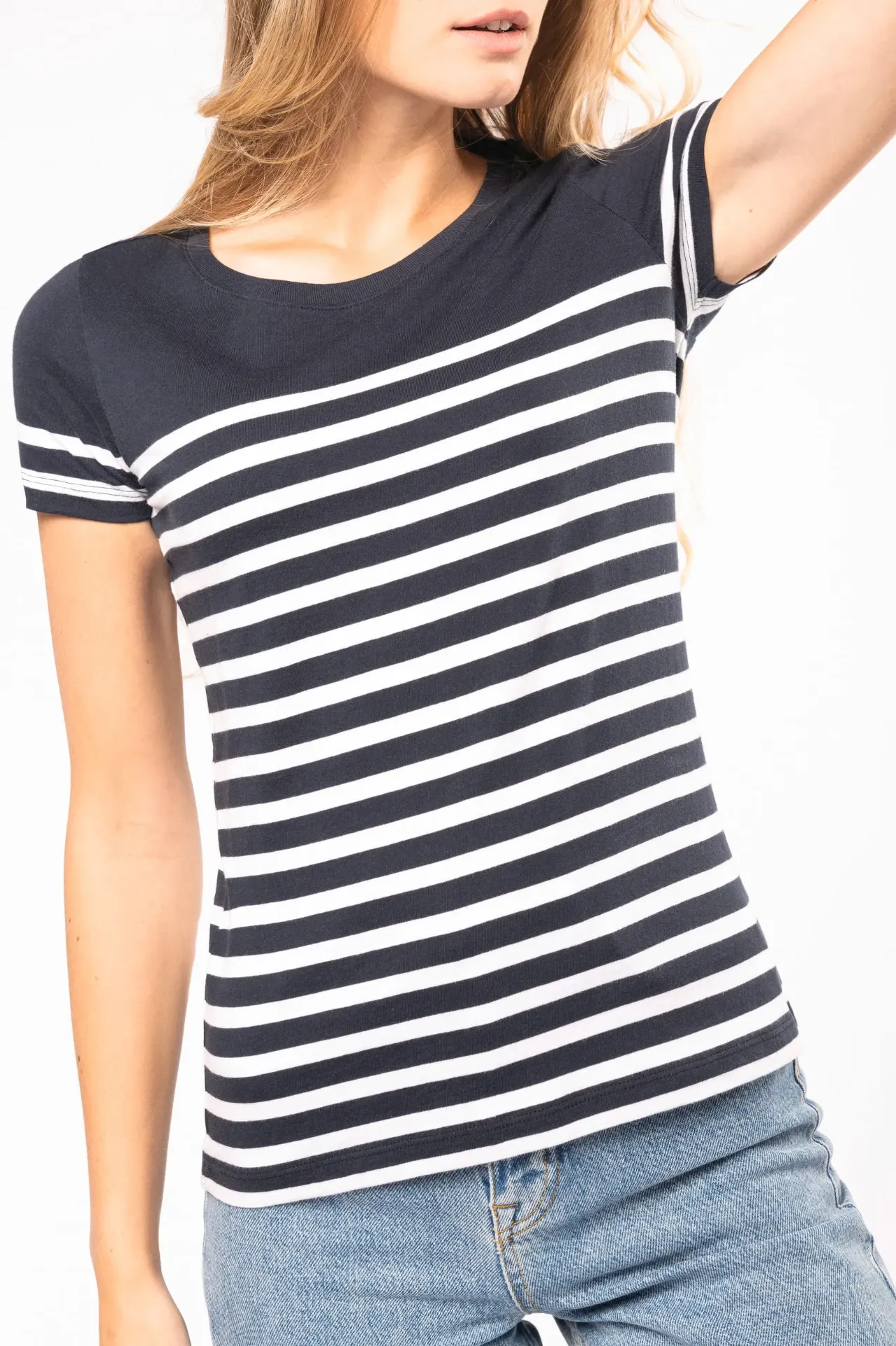 MARINA-TEE-SHIRT MC MARINIERE FEMME