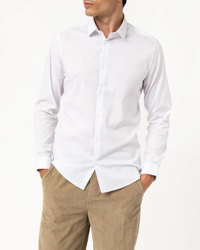 KEFATO-CHEMISE ML COL CLASSIQUE HOMME BLANC