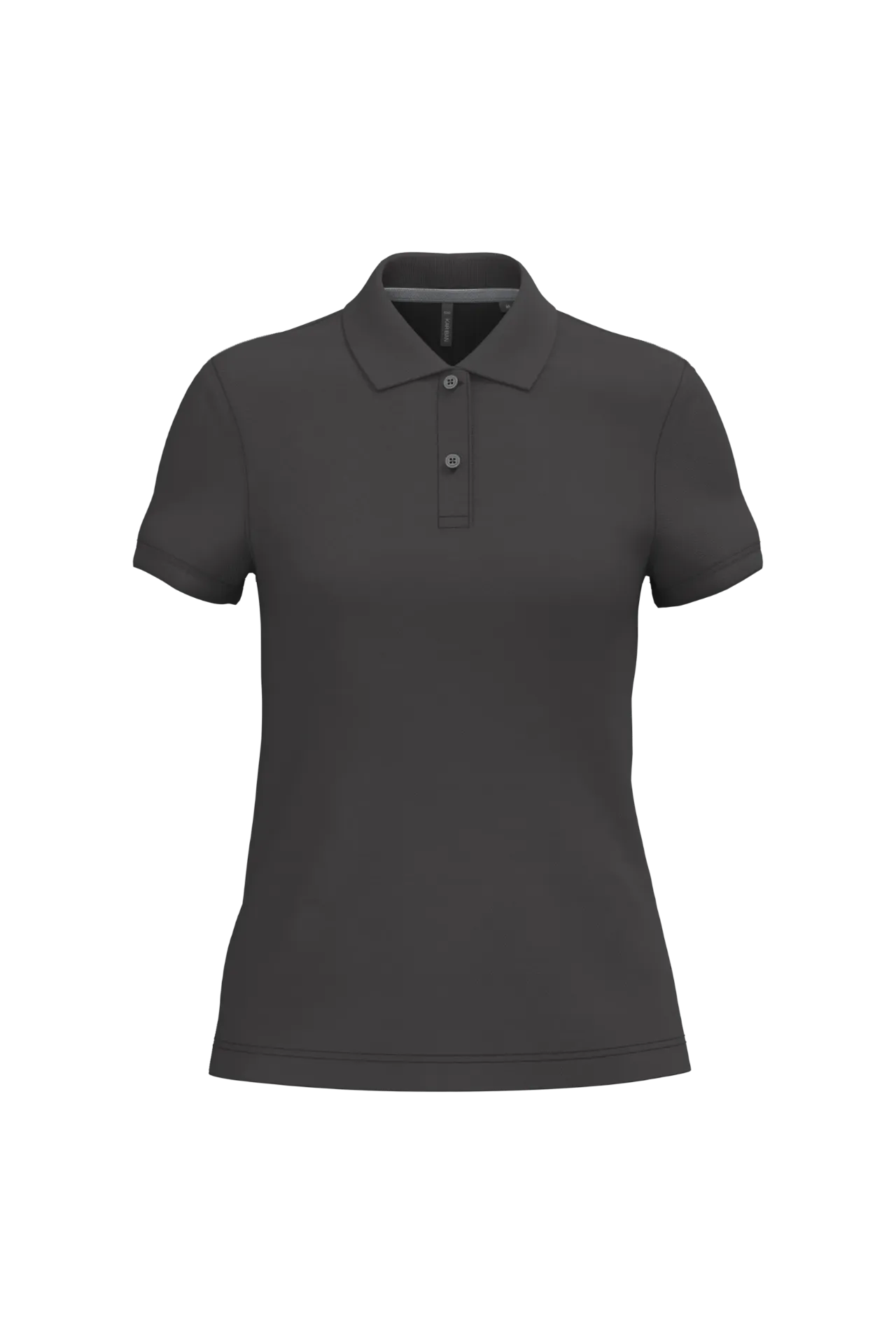 [26TOK242] ORION-POLO MC UNI 2 BOUTONS FEMME (Anthracite, S)