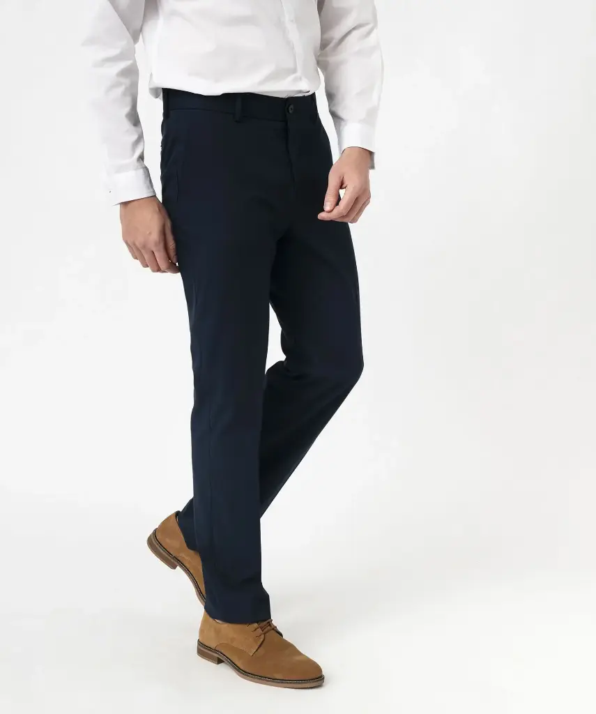 QOBOPRO-PANTALON COSTUME COUPE DROITE HOMME BLEU