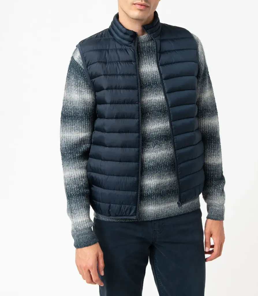 LOY-BODYWARMER MATELASSÉ HOMME BLEU