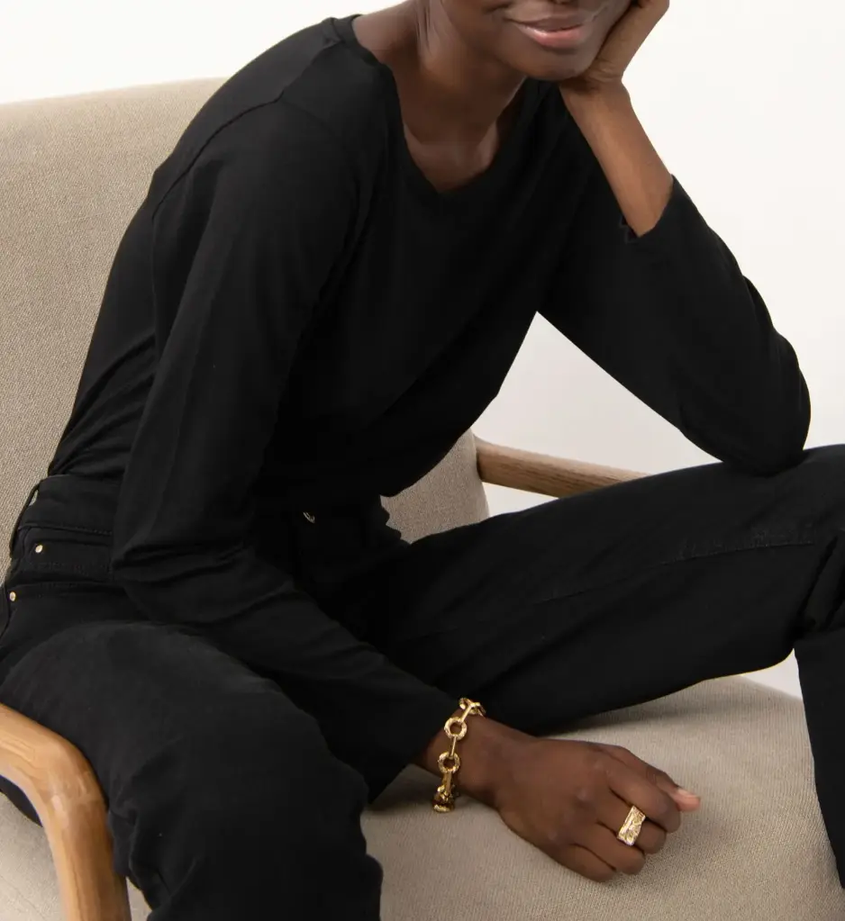 MAVARO-TEE-SHIRT ML COL ROND FEMME NOIR