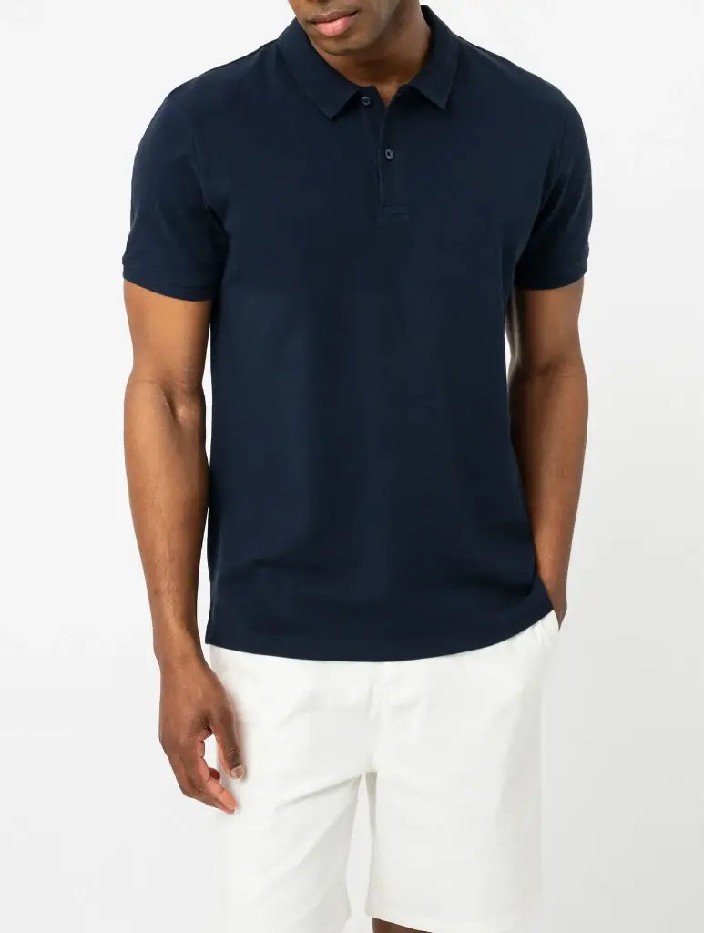 [25GE00052] PONABOLO210-POLO MC UNI 2 BOUTONS HOMME BLEU (XS)