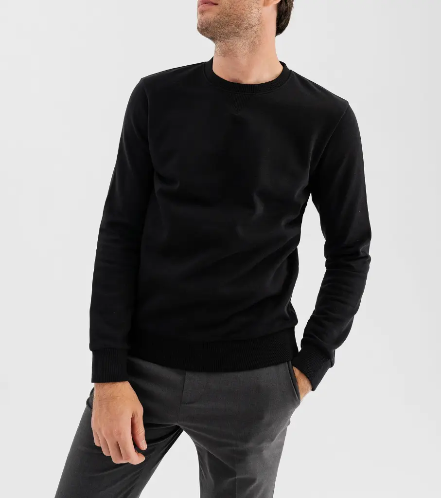 PAFFA-SWEAT COL ROND HOMME NOIR