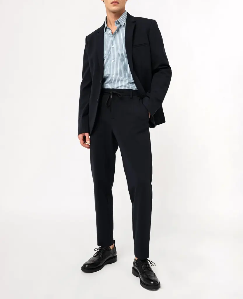 [25GE00093] TASA-VESTE COSTUME COUPE DROITE HOMME BLEU (S)