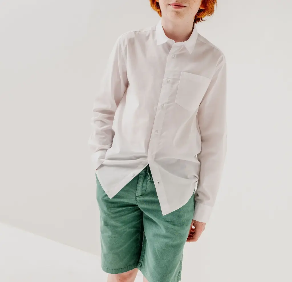 KIWA-CHEMISE ML COL CLASSIQUE JUNIOR BLANC (10 ANS)