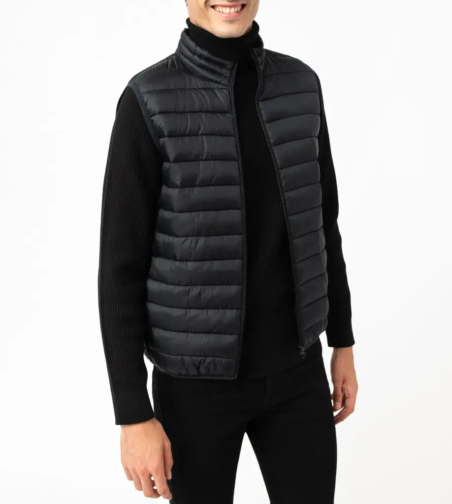 LOY-BODYWARMER MATELASSÉ HOMME NOIR