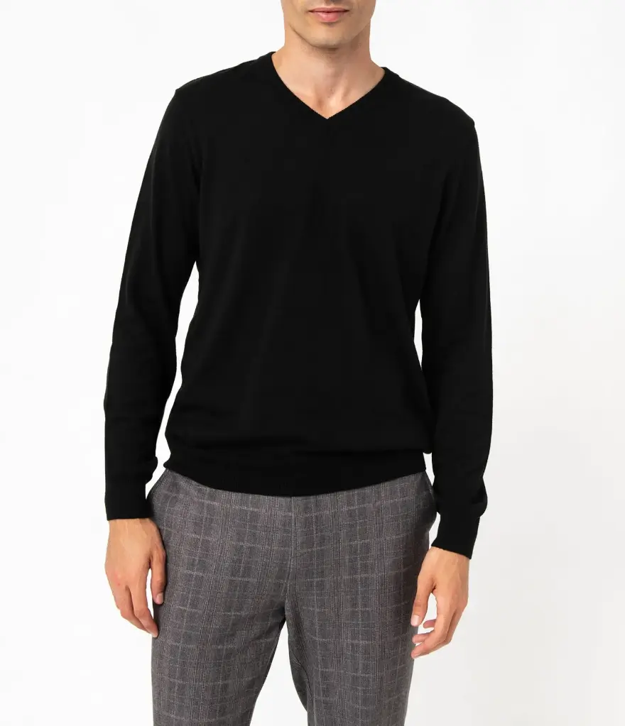 [25GE742182] ONADAI-PULL COL V HOMME NOIR (XS)