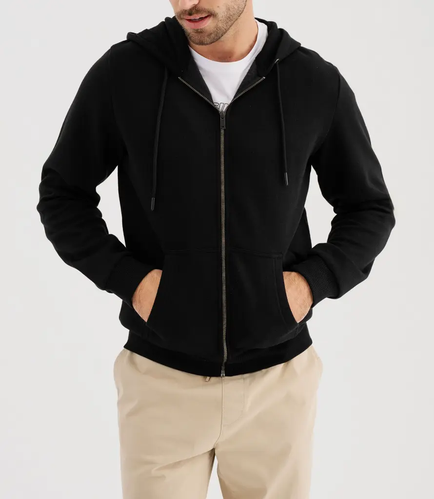 PADE-SWEAT HOODED ZIPPÉ HOMME NOIR