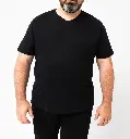 POADERA-TEE-SHIRT MC COL V HOMME NOIR