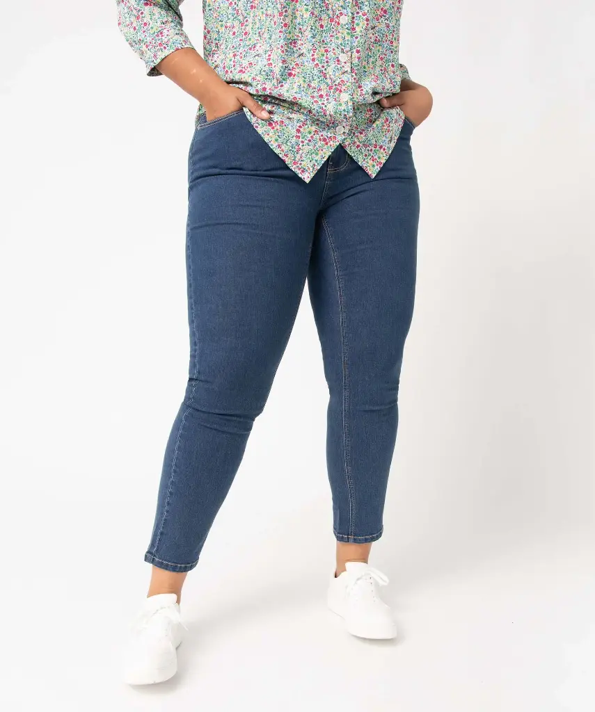 RACHAI-PANTALON JEAN FEMME BLEU