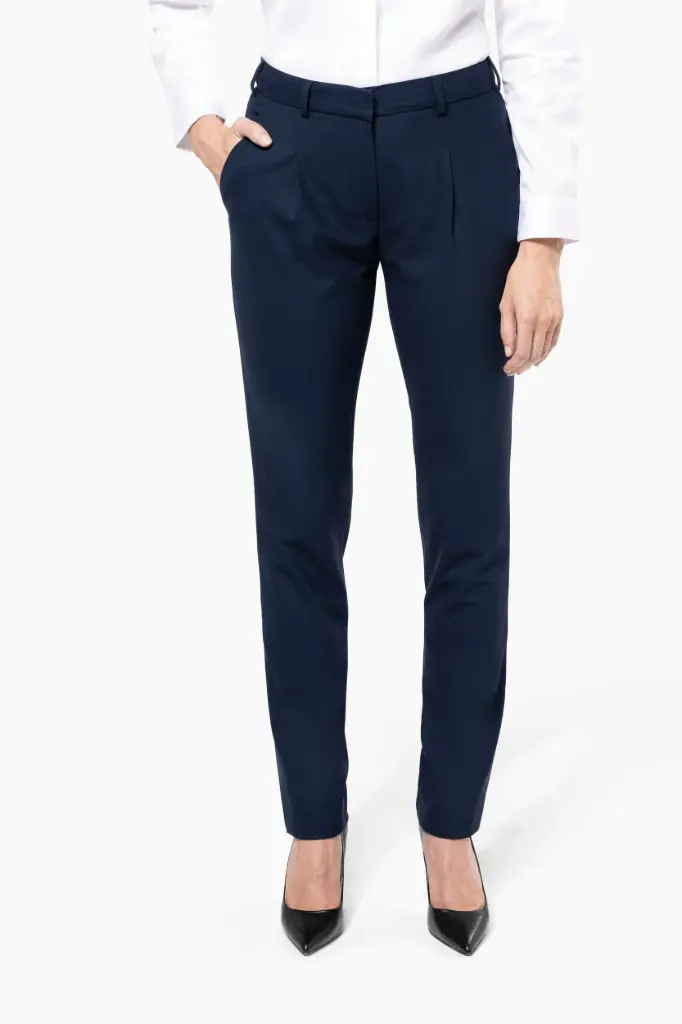 [26TOPK750] CITYA-PANTALON COSTUME COUPE AJUSTÉE FEMME (Marine, 34)