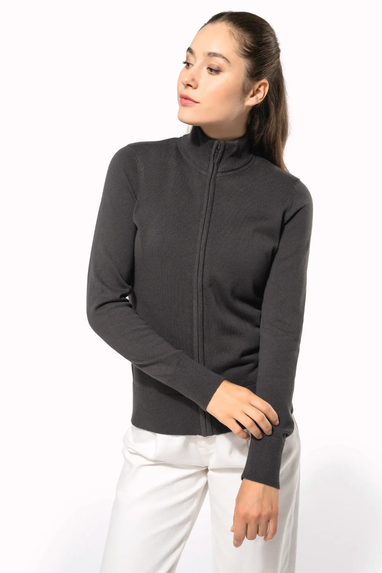 [26TOK962] GILA-CARDIGAN ZIPPÉ FEMME (Anthracite, XS)