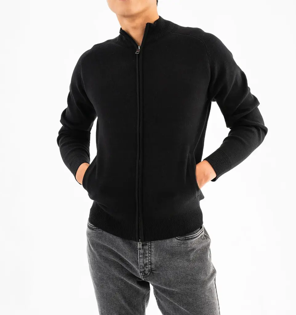 [25GE00101] VARBON-GILET ZIPPÉ HOMME NOIR (XS)