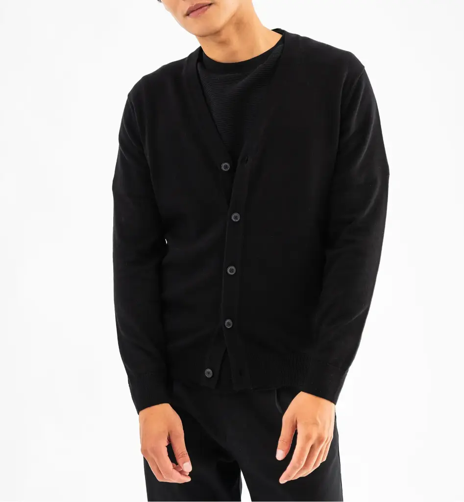 VAXITI-GILET COL V HOMME NOIR